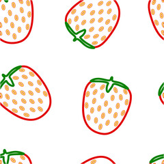 Modern fruits seamless pattern, great design for any purposes. Line concept art. Vector fashion background. 