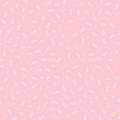 American dollar copper coins seamless pattern. Nic