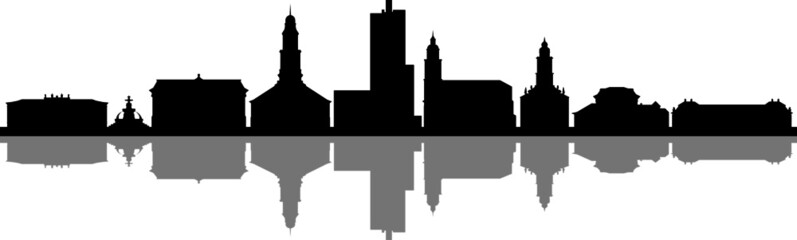 Erlangen City Bavaria Skyline Silhouette Cityscape Vector