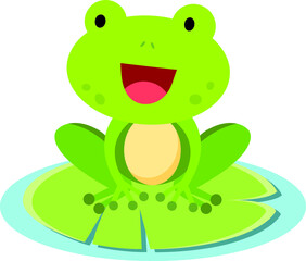 Little frog. Vector illustration of a cute little frog.