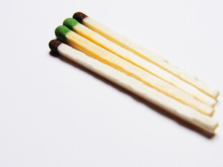 matches on white background