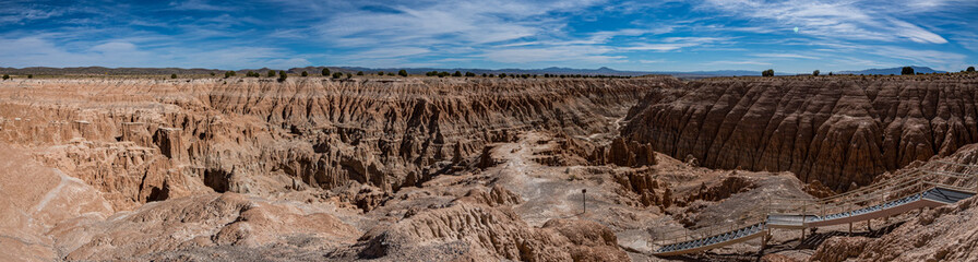 Panoramic view to the canyon of the Cathedral Gorge State Park in Nevada