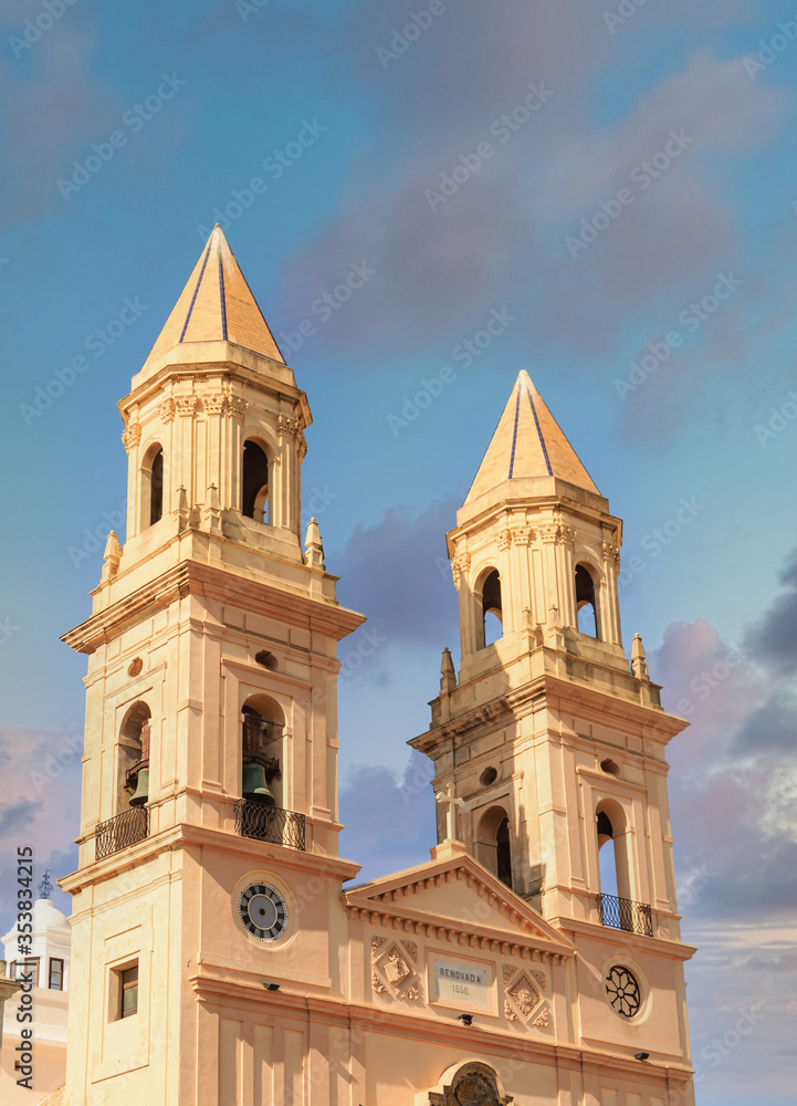 Poster ancient church in cadiz spain