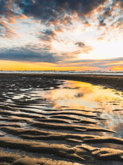 Fototapeta na wymiar dutch coast during sunset.