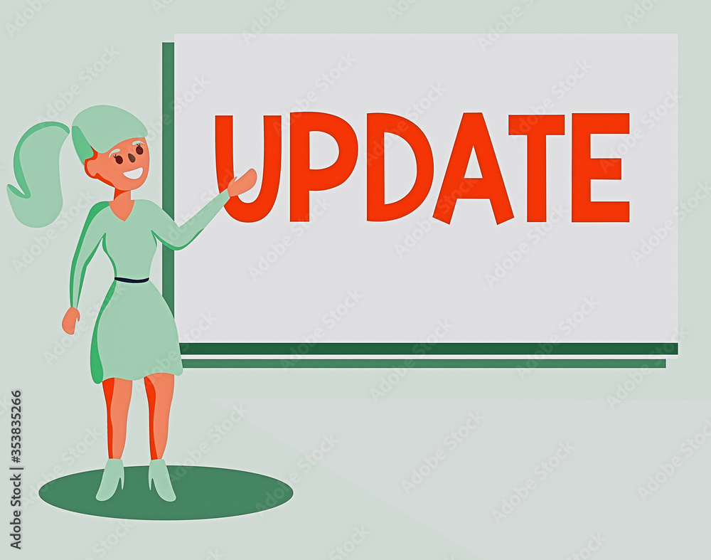 Poster text sign showing update. business photo showcasing by adding new information or making corrections 