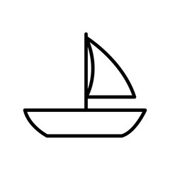 Sailing boat line icon