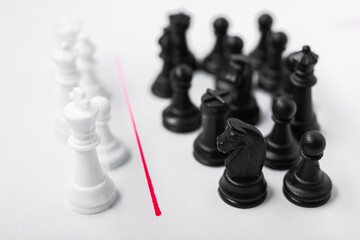 Comparison of poor and rich, black and white in the form of chess pieces