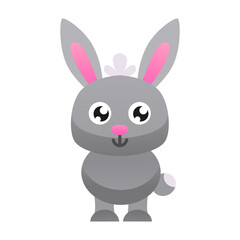 Cute little rabbit vector illustration. Flat design.