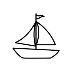 Sailing boat line icon