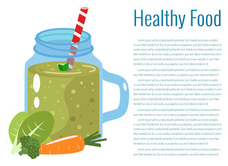 Green smoothie vector illustration. Healthy eating.