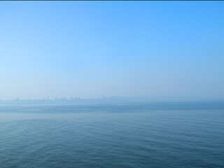 Blue mist over the sea