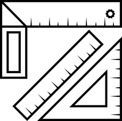 Rulers icon. Measurement and triangle ruler