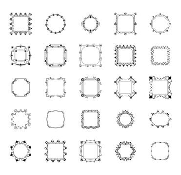 
Frames and Monograms Line Vector Pack 
