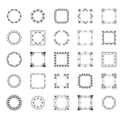 
Pack of Frames and Monograms Line Icons 
