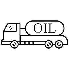 Truck with oil or fuel, Tank oil transport icon