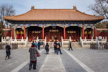 Fototapeta na wymiar Xuan gateway of Shouhuang Palace in Jingshan imperial park in Beijing capital city of China