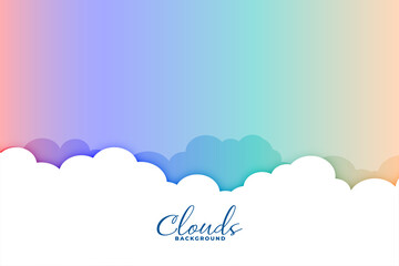 clouds background with colorful rainbow sky design