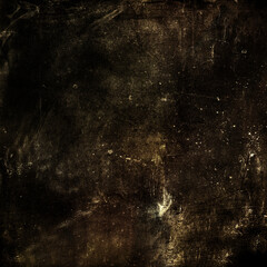 Dark brown grunge scratched background, messy material texture 