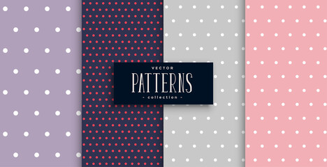 Fototapeta premium cute polks dots patterns set of four