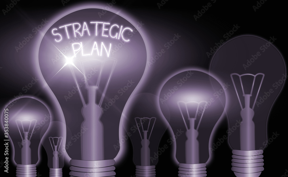 Poster conceptual hand writing showing strategic plan. concept meaning a systematic process of envisioning 