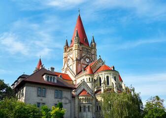 Fototapeta premium View on St. Francis of Assisi Church. Vienna, Austria