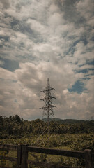 Fototapeta na wymiar high voltage tower