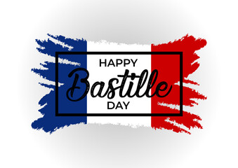 Vector illustration,card,banner or poster for the French National Day.Happy Bastille Day.