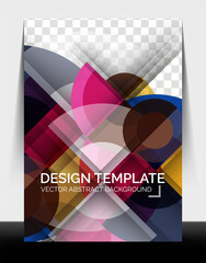 A4 flyer annual report circle design, vector background print template