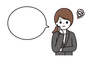 スーツ 女性 吹き出し イラスト