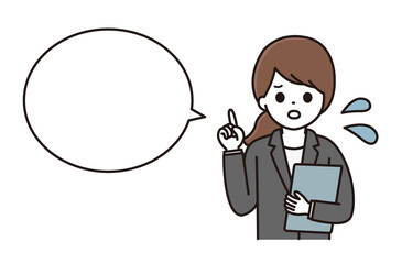 スーツ 女性 吹き出し イラスト