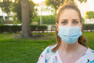 portrait of a young woman with mask
