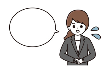 スーツ 女性 吹き出し イラスト