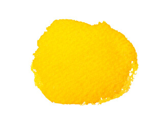 Abstract orange watercolor spot isolated on white background. Colorful aquarelle splash on paper, liquid splatter of paint