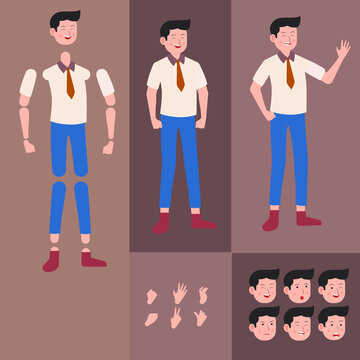 business man with different expression and rigging character