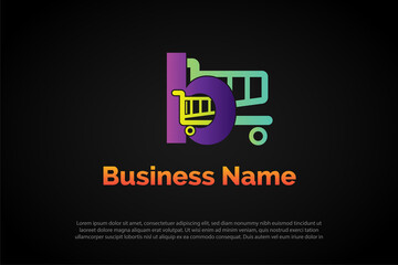 Alphabet Shopping Letter b Logo Template