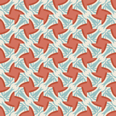 Vector seamless pattern with stylized tropical leaves and flowers