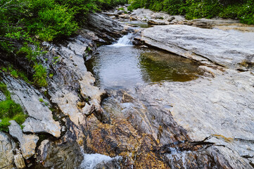 Deserted river in a stony valley