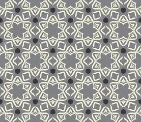 Fototapeta premium Vector seamless pattern with stylized tropical leaves and flowers