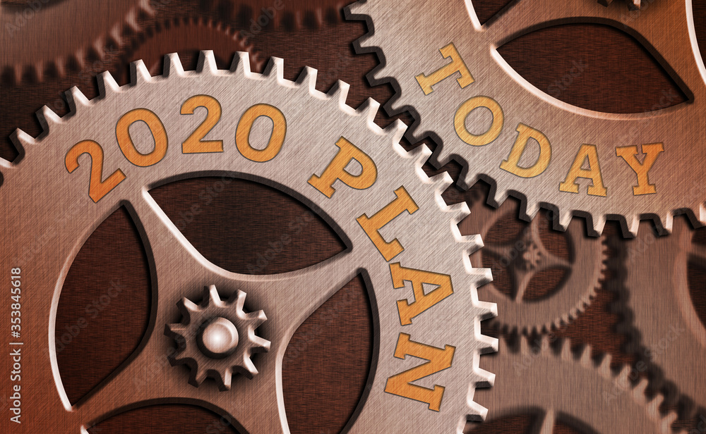 Poster writing note showing 2020 plan. business concept for setting up your goals and plans for the current