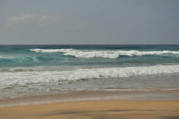 Fototapeta na wymiar Ocean wave water on beautiful 