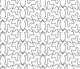 Elegant black and white seamless pattern. Vector art deco background. Tessellating pattern. Elegant geometric design for fabric, packaging, invitation, wallpaper, coloring book.