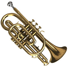 Obraz premium 3d Rendering of a Dark Brass Soprano Cornet