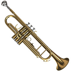 Obraz na płótnie Canvas 3d Rendering of a Dark Brass Trumpet