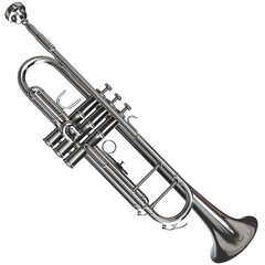 Obraz na płótnie Canvas 3d Rendering of a Silver Trumpet