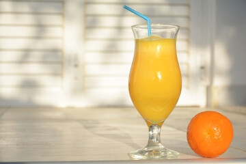 fresh orange juice on a white
