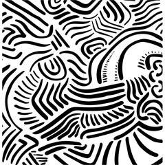 Abstract hand drawn line zebra pattern.  Background wallpaper tribal print
