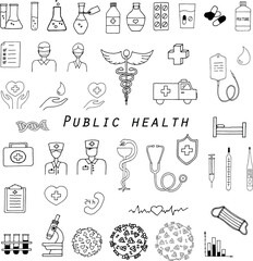 Public Health collage vector artwork (set of medical icons)