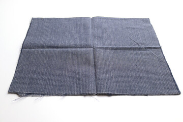blue fabric cloth isolated on white background