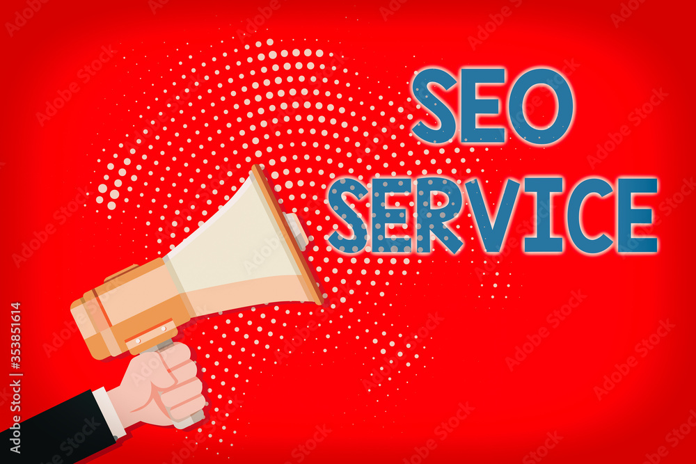 Poster writing note showing seo service. business concept for techniques and procedures to increase the web