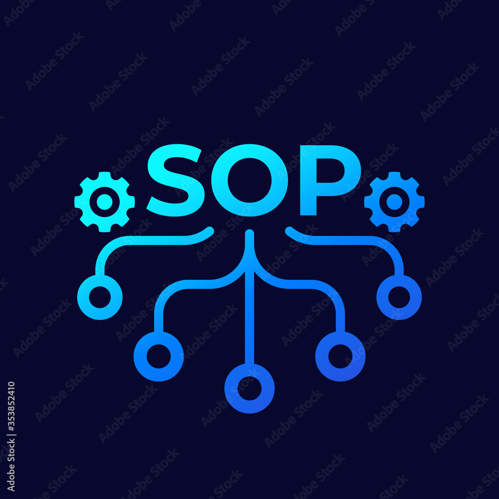 Poster sop, standard operating procedure icon for web